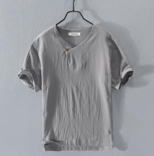 Herren T-Shirts kurzärmelig einfache lässige Tops einfarbiger Pullover Rundhals Sommer - Bild 3 von 12