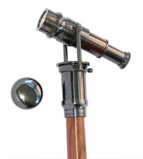 Brass Walking Cane Vintage Walking Stick Folding Spy Telescope walking Cane Gift
