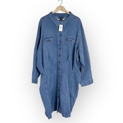 ashley stewart blue jean dresses Ashley Stewart Denim Wrap Dress Plus Size Top Denim Dress Ashley Stewart Top Sellers Studded Denim Bodycon