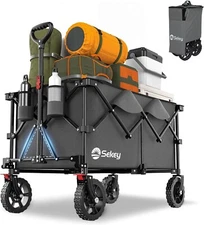 Large Capacity  Heavy Duty Folding Wagon Cart With a carry-on bag for carrying