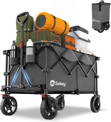 Large Capacity Heavy Duty Folding Wagon Cart With a carry-on bag for carrying
