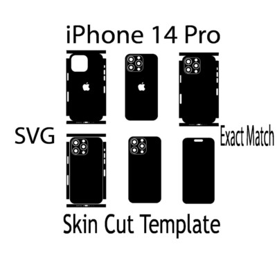 IPHONE 14 PRO Full Wrap Skin Cutting Template AI DFX SVG Download  Cricut