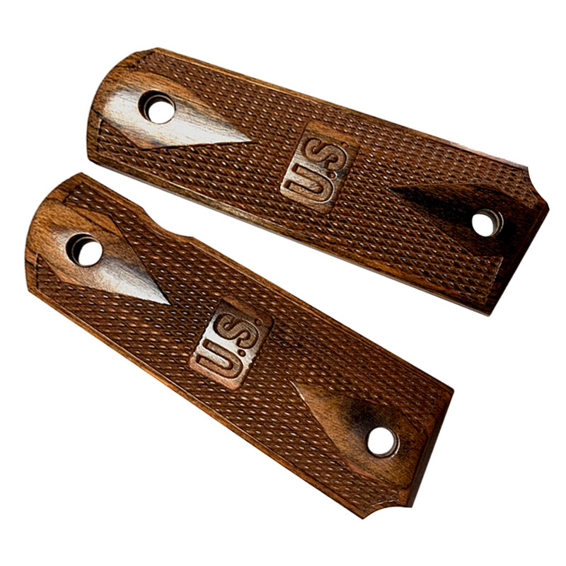 1911 Classic Wood Grips Full Size W/ Screws Embossed U.S. fits