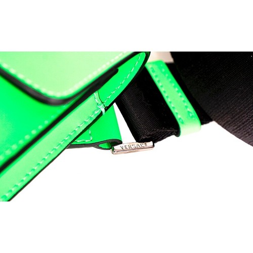 NEW $995 VERSACE Men's Neon Lime Rubberized MEDUSA BIGGIE LOGO Belt/Sling BAG - Picture 14 of 19