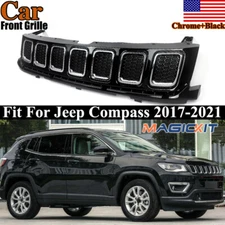 Front Upper Grille W/ Trim Ring Molding Fit Jeep Compass 2017-2021 Replacement