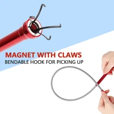 LED Magnetic Flexible Mechanic Claw 24" Pick-Up Tool Spring Loaded Parts Grabbbz