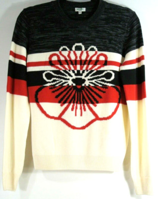 トップス Supreme Floral Stripe Sweater M NEW Kenzo Stripe Floral Wool Sweater in Ivory/Multi - Size M