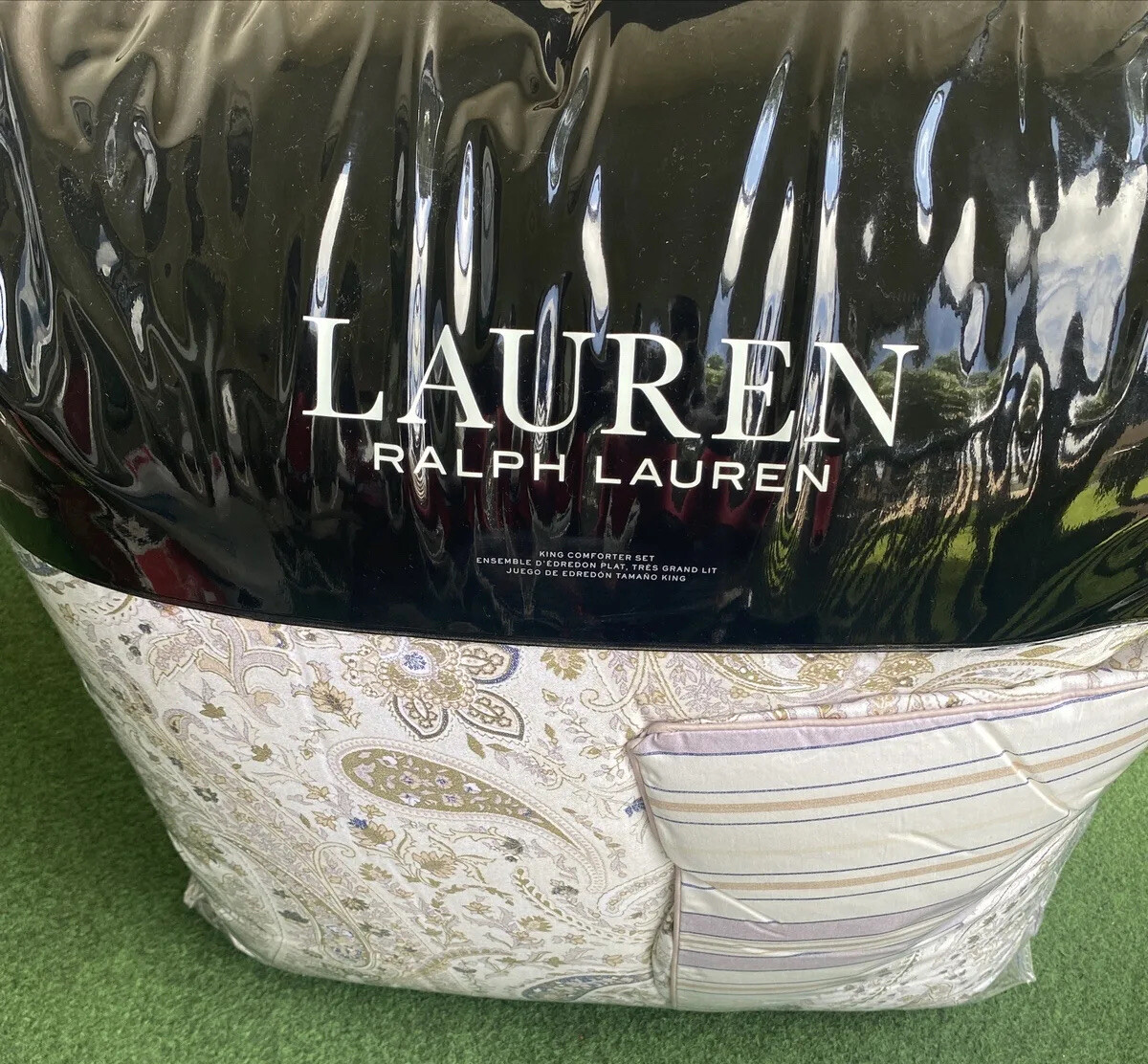 Ralph Lauren Estella Paisley King Comforter Set 3 Piece Cream Multi