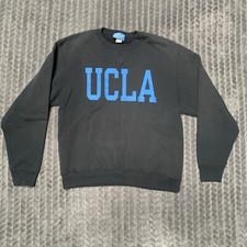Vintage UCLA Gold Standard Sweatshirt Medium Black Crewneck Spellout V-Notch