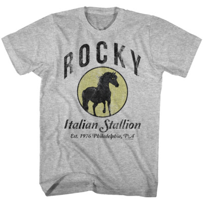 Rocky Balboa T-Shirt Movie 1989 Italian Stallion Boxing Champ New Grey Heather