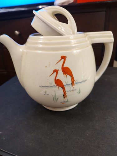 Vintage Hall Pottery for Enterprise Aluminum Co. drip-o-later flamingo pattern - Picture 3 of 3