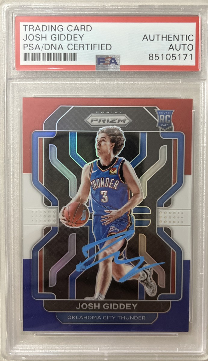 Josh Giddey Signed 21-22 Panini Prizm Red White & Blue Rookie Card
