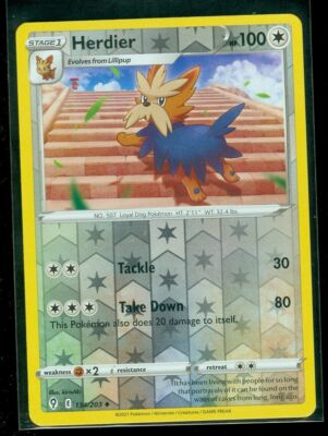 Pokemon - HERDIER 134/203  - Reverse Holo - Evolving Skies - New