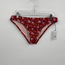 Shade  Shore Women's Bikini Swim Bottom AG485 Floral Flowers Red Size L 12-14 