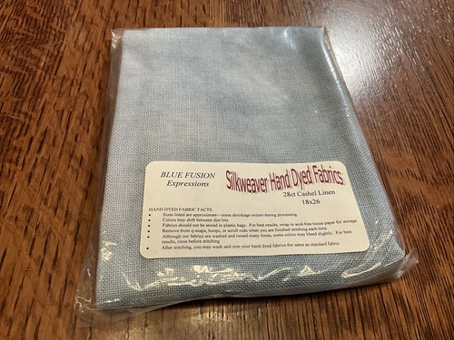 RARE VTG Silkweaver Hand Dyed Fabrics“BLUE FUSION EXPRESSIONS” 28CT Cashel 18x26
