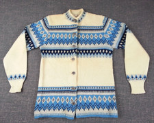 Vtg Retro Jersill 100 Virgin Wool Size Medium Women  s Ranch Style Cardigan