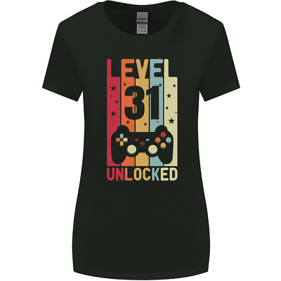 31st Birthday 31 Year Old Level Up Gaming Womens Wider Cut T-Shirt