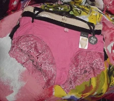 3 PRIMA VALENTINA 854132X PLUS SIZE CPK I'M SO SOFT LACE LEGS HIPSTER PANTIES 3X