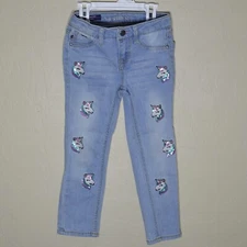 VIGOSS Jeans Girls 4 Unicorns The Jagger Skinny Adjustable Waist Light Wash Blue