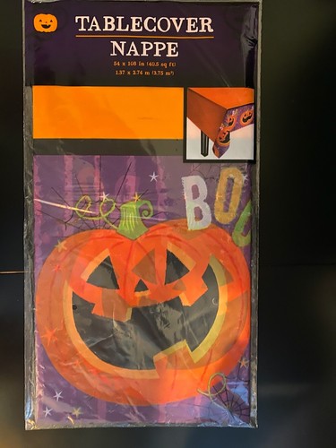 Halloween Plastic Tablecover Nappe Party Table Cover 54 x 108" Pumpkin Ghosts - Picture 11 of 11