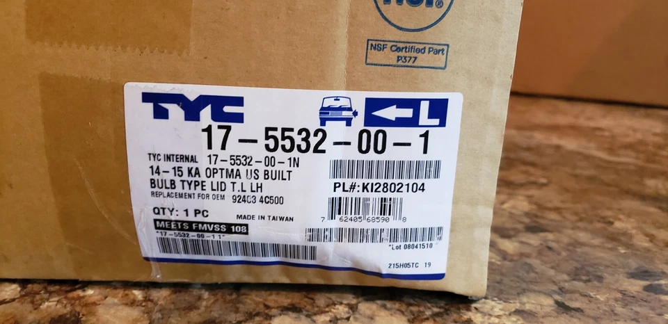 Conjunto de luz trasera - Certificado Capa NSF 17-5532-00-1 para Kia Optima 14-15 Foto 3 de 3