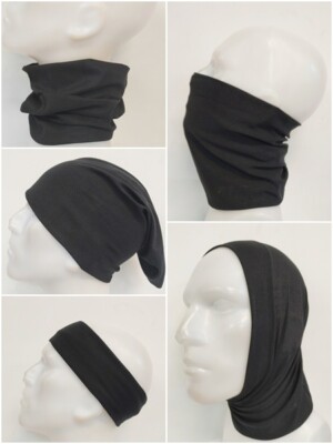 Multifunktionstuch schwarz Schlauchschal Mundtuch Hals Maske Biker Tuch Kopftuch