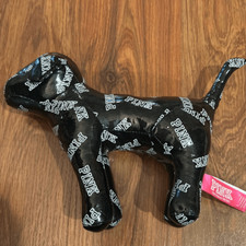 PINK Victoria s Secret y2k 1986 black patent leather dog stuffed animal