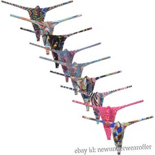 Men  s Swim Thong G-Strings Bikini T-Back Spandex Underwear Bulge Pouch Tangas