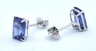 TANZANITE 2.38 Cts STUD EARRINGS 14K WHITE GOLD - Made in USA - New With Tag — photo 5