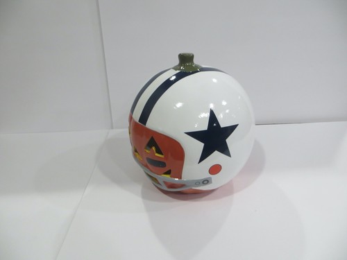Dallas Cowboys Ceramic Pumpkin THROWBACK Football Helmet NFL Halloween - 第 1/5 張圖片