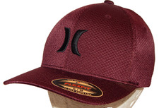 Hurley Icon Texture Cap / Hat Flexfit Size S/M Maroon / Black