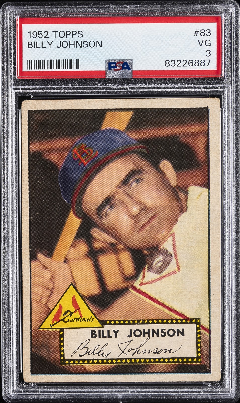 1952 TOPPS #83 BILLY JOHNSON PSA 3