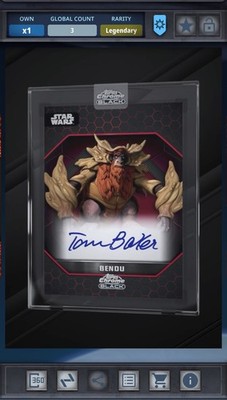 Star Wars Card Trader Bendu Chrome Black Legendary 3cc Auto Digital Card