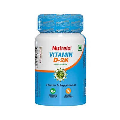 3 X 60 NUTRELA PATANJALI VIT D2K NATURAL TAB VANILLA