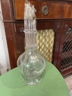 Vintage Fait Main 4 Chamber Handblown Clear Glass Liquor Bottle Decanter 13.5”  — photo 2