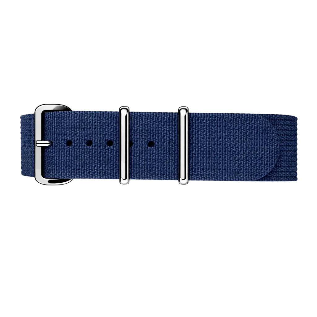 Bracelet montre Nato bleu marine premium en nylon et silicone