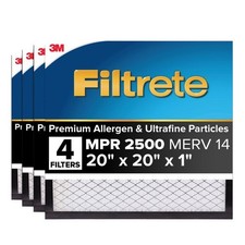 Filtrete Air Filter 1”, MPR 2500 MERV 14, High Perf Premium Allergen, 4 pack