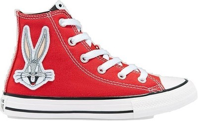 Converse X Looney Tunes Youth Chuck Taylor All Star Hi 80th Anniversary Bugs Red
