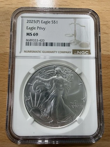 2025-P PRIVY NGC MS69 AMERICAN SILVER EAGLE