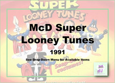 McDonald's 1991 Warner Bros DC Super Looney Tunes Figures Parts-Choose