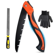 10 Inch Heavy Duty Folding Pruning Saw, SK5 Curved Blade 10, Orange, Black 