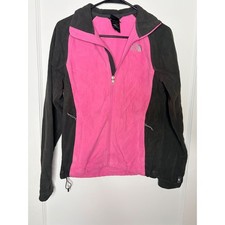 The North Face Fleece Jacket Women's Small Pink Gray Zip Up Outdoor Gorpcore