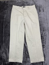 G.H. Bass  Co Premium Chino Pants Mens 34x29 Khaki Beige Flat Front Straight