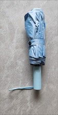 Light Blue Automatic Folding Umbrella Windproof Compact UV Protection for Rain