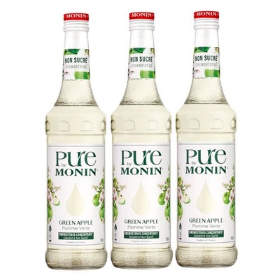 Monin Sirup Pure Green Apple 700ml - Cocktails Milchshakes (3er Pack)