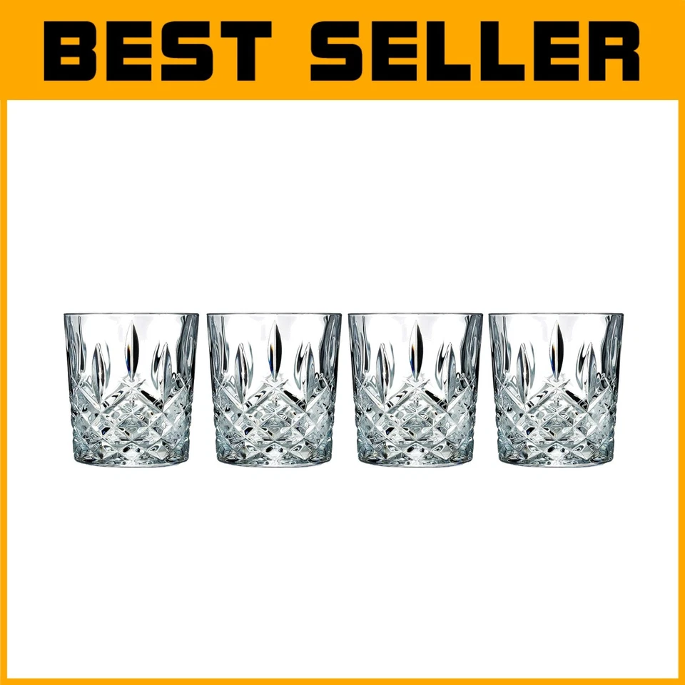 By Waterford Markham 11oz Crystal Glasses for Whiskey & Cocktails, Set of 4