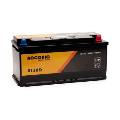 Acconic A150D LiFePO4 12V Lithium Versorgungsbatterie 150Ah DIN (Umsatzsteuerbef