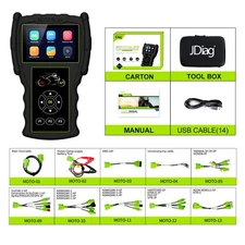 Original JDiag M100 Pro Motorcycle Scanner Code Reader Diagnosis Battery Tester