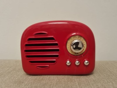 KTS-1682 Mini Retro FM Radio & Bluetooth Speaker USB TF Card Portable Red
