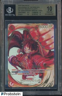 2023 One Piece OP05 1st Anniversary Spcl Signature #012 Monkey D. Luffy BGS 10